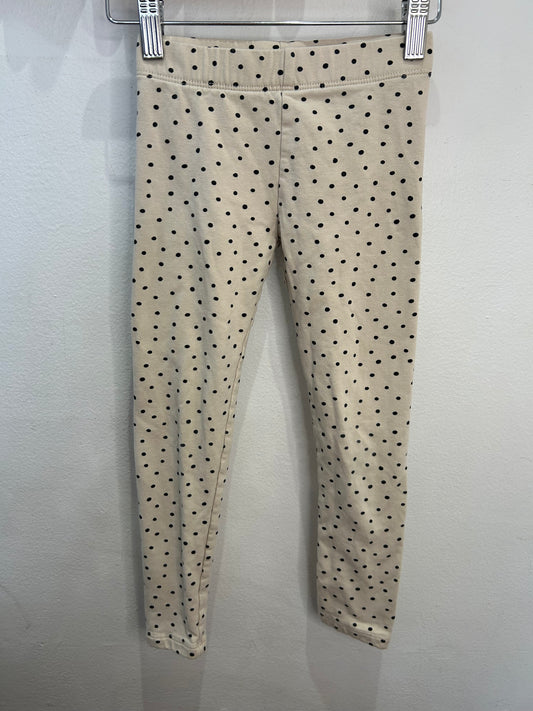 Beige dots lined leggings 5-6y