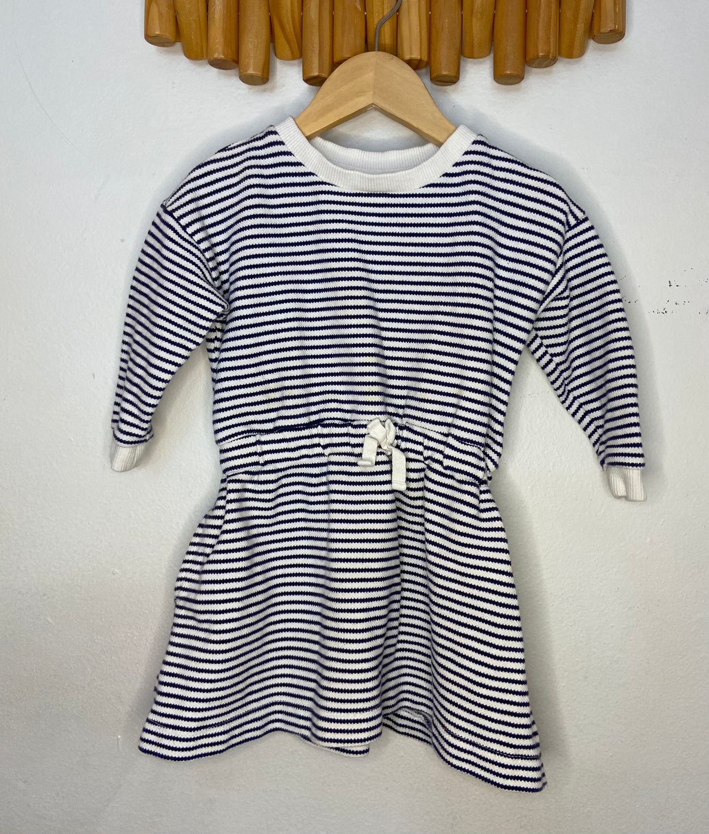 Seed striped waffle dress 2y