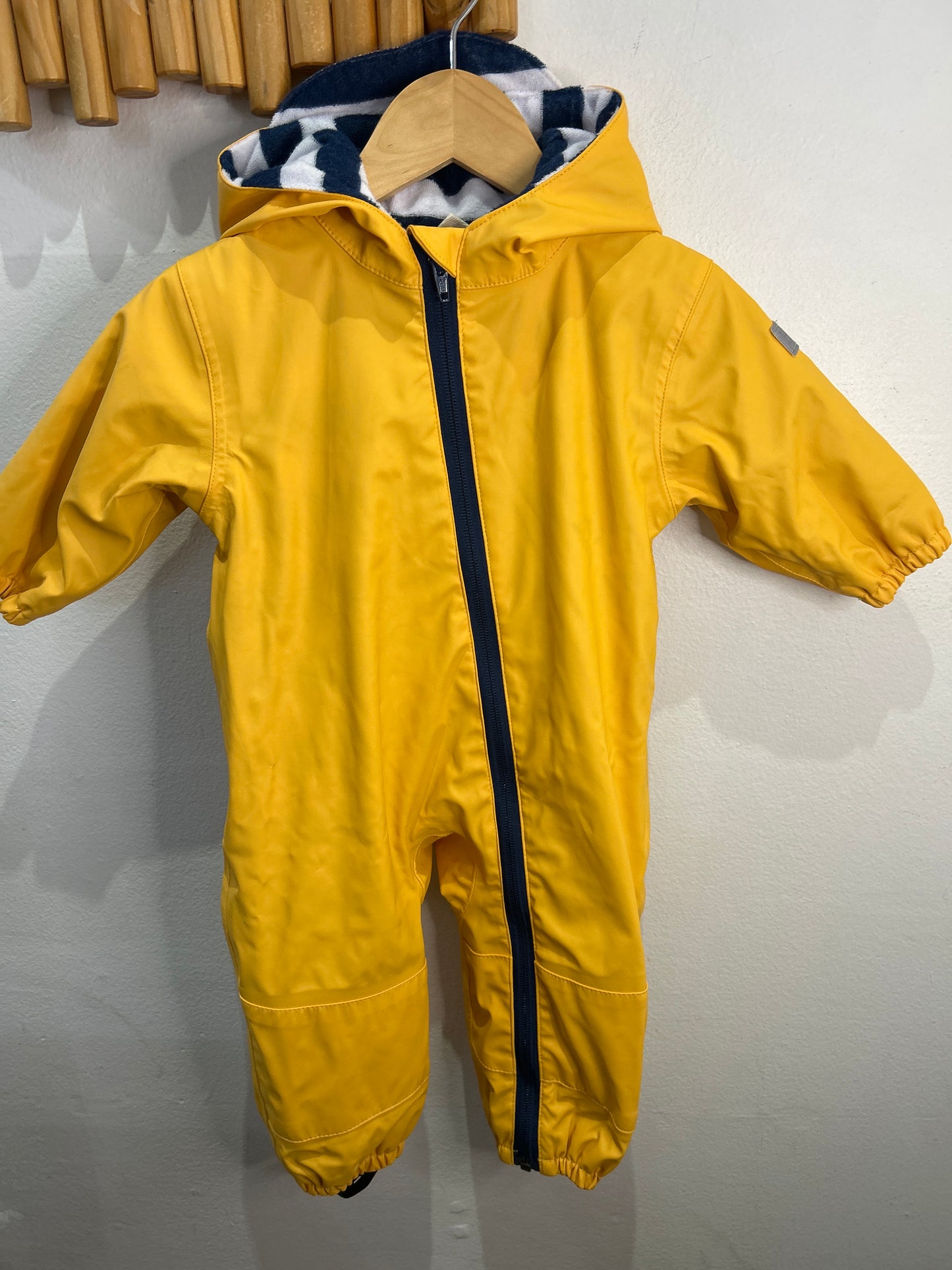 Hatley yellow rain romper 9-12m