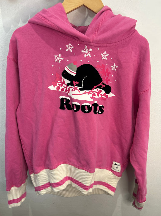 Roots pink hoodie 7-8y