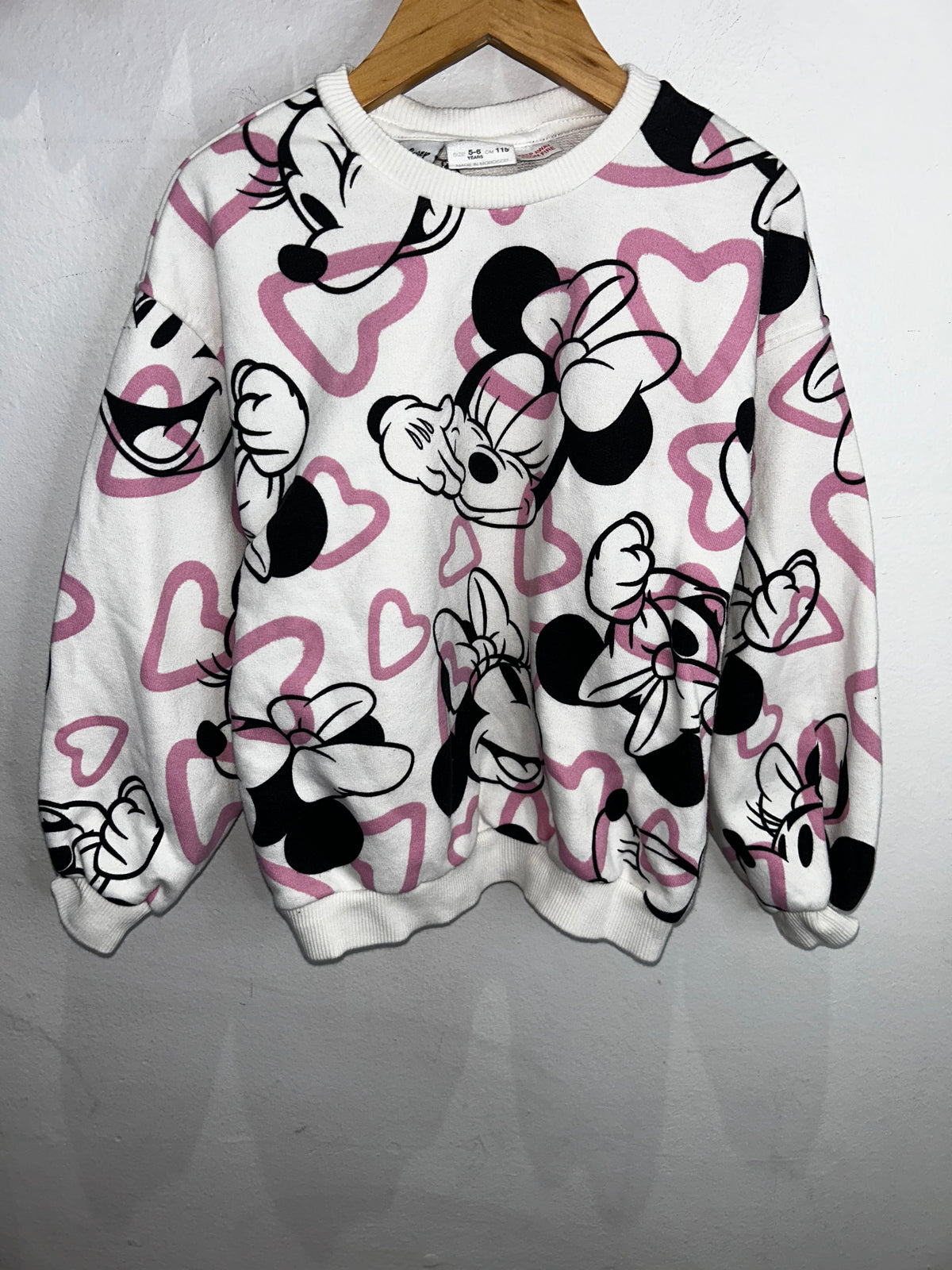 Minnie Mouse heart pullover 5-6y