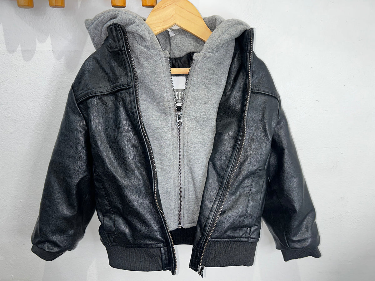 Faux leather detail sweatshirt 3-4y