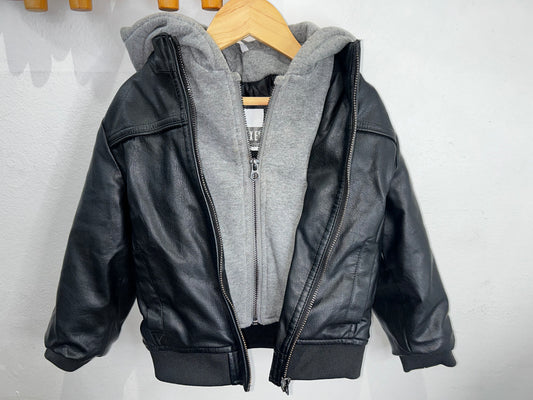 Faux leather detail sweatshirt 3-4y