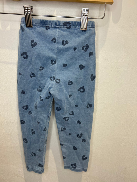 Blue heart detail leggings 18-24m