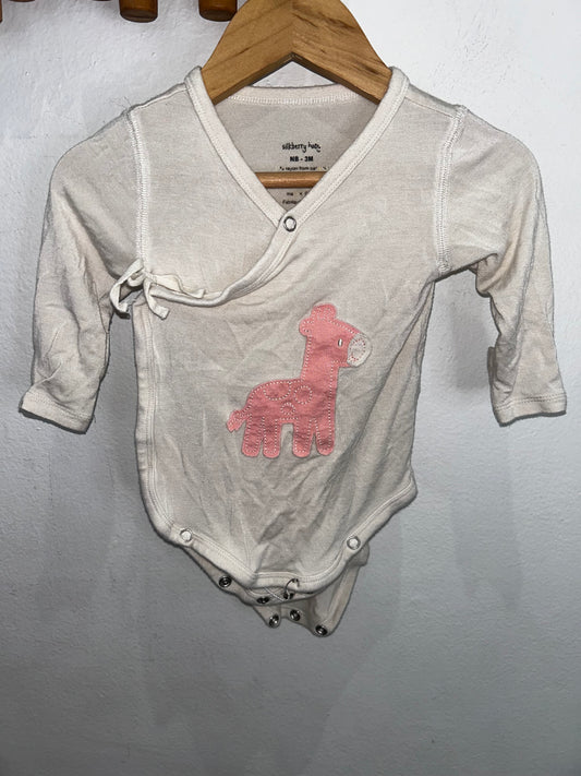 Pink giraffe onesie 0-3m