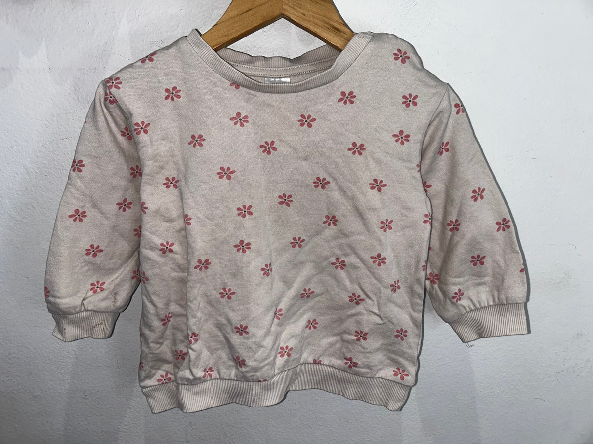 Pink little flowers pullover 12-18m