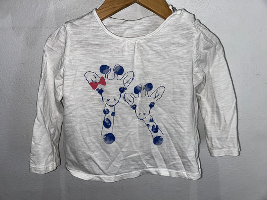 Giraffes longsleeve 12-18m