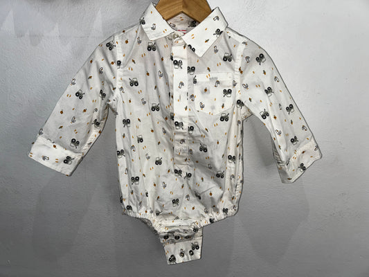 Ducks and tractors shirt onesie 6-12m NEW
