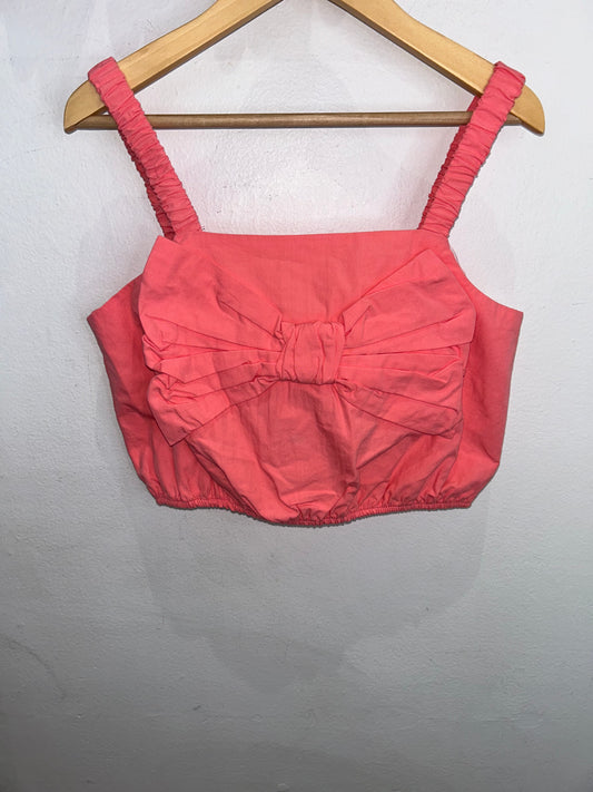 Peach bow croptop 13-14y