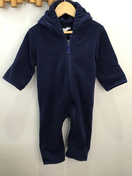 Jan & Jul fleece romper navy 6-12m