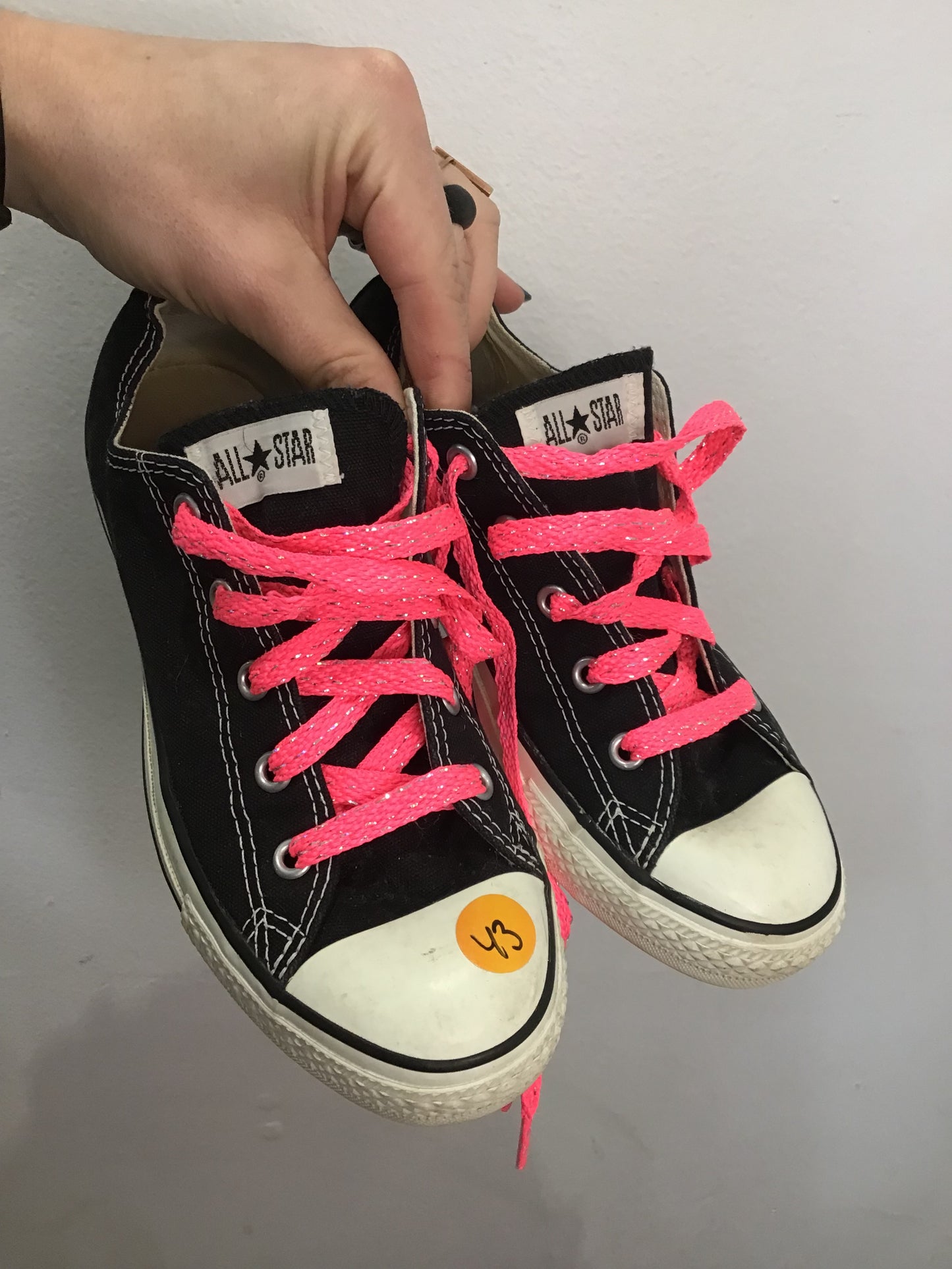 Y3 black converse (w pink lace)