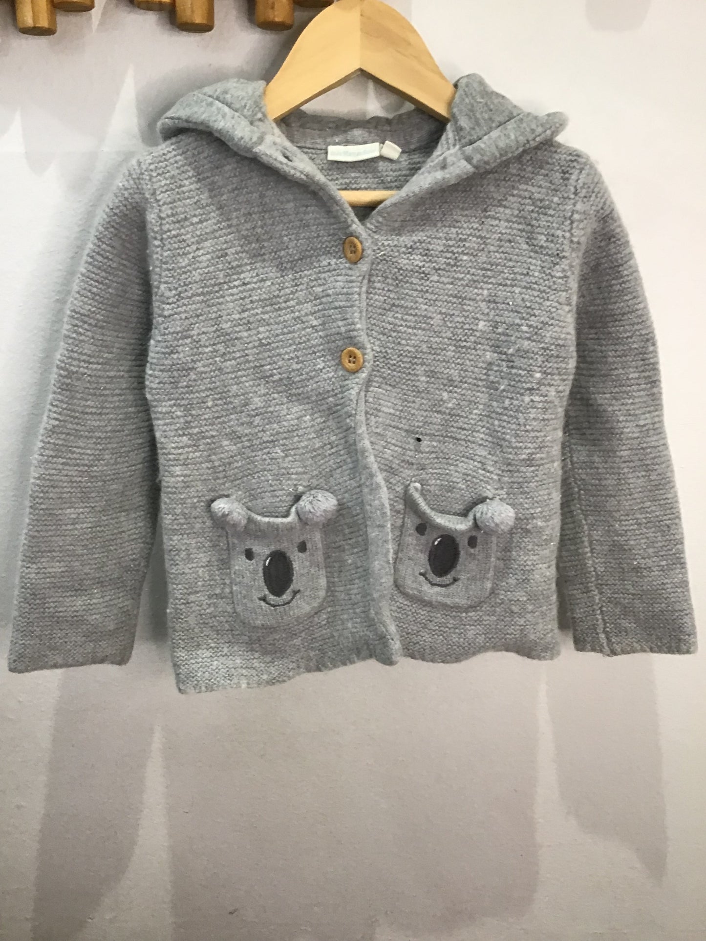 Grey koala cardigan 2-3y*