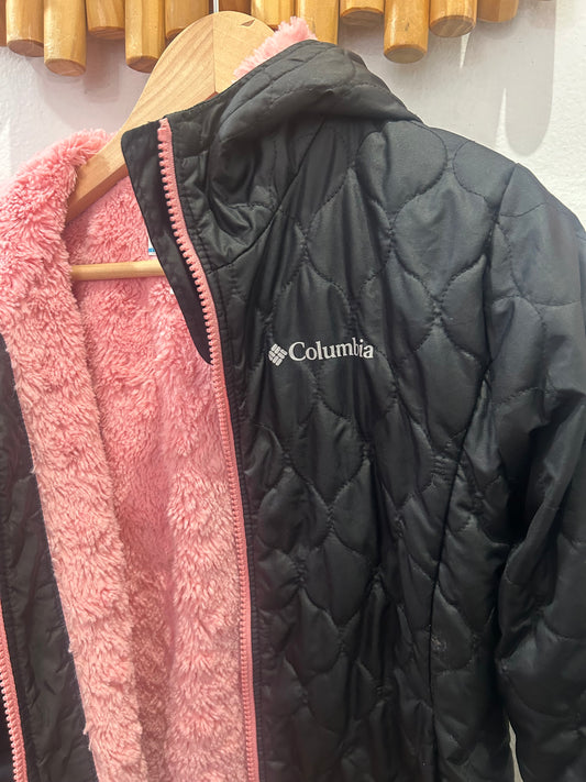 Columbia black and pink mid-season jacket 7-8y