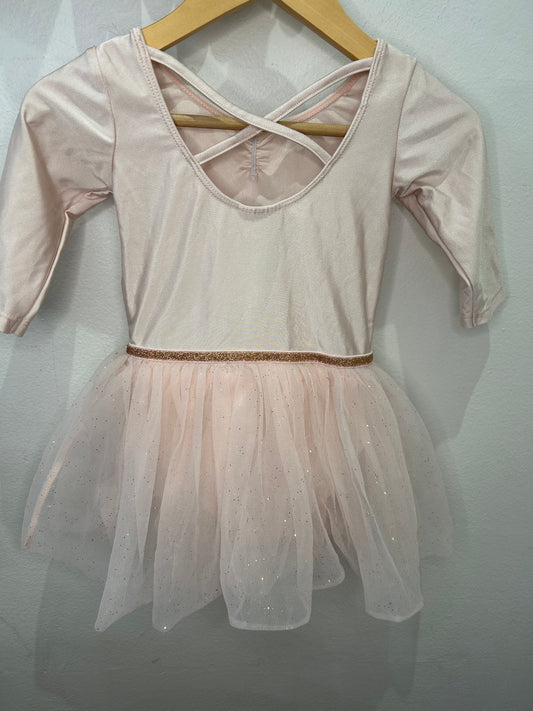 Pink leotard tulle dress 3-4y
