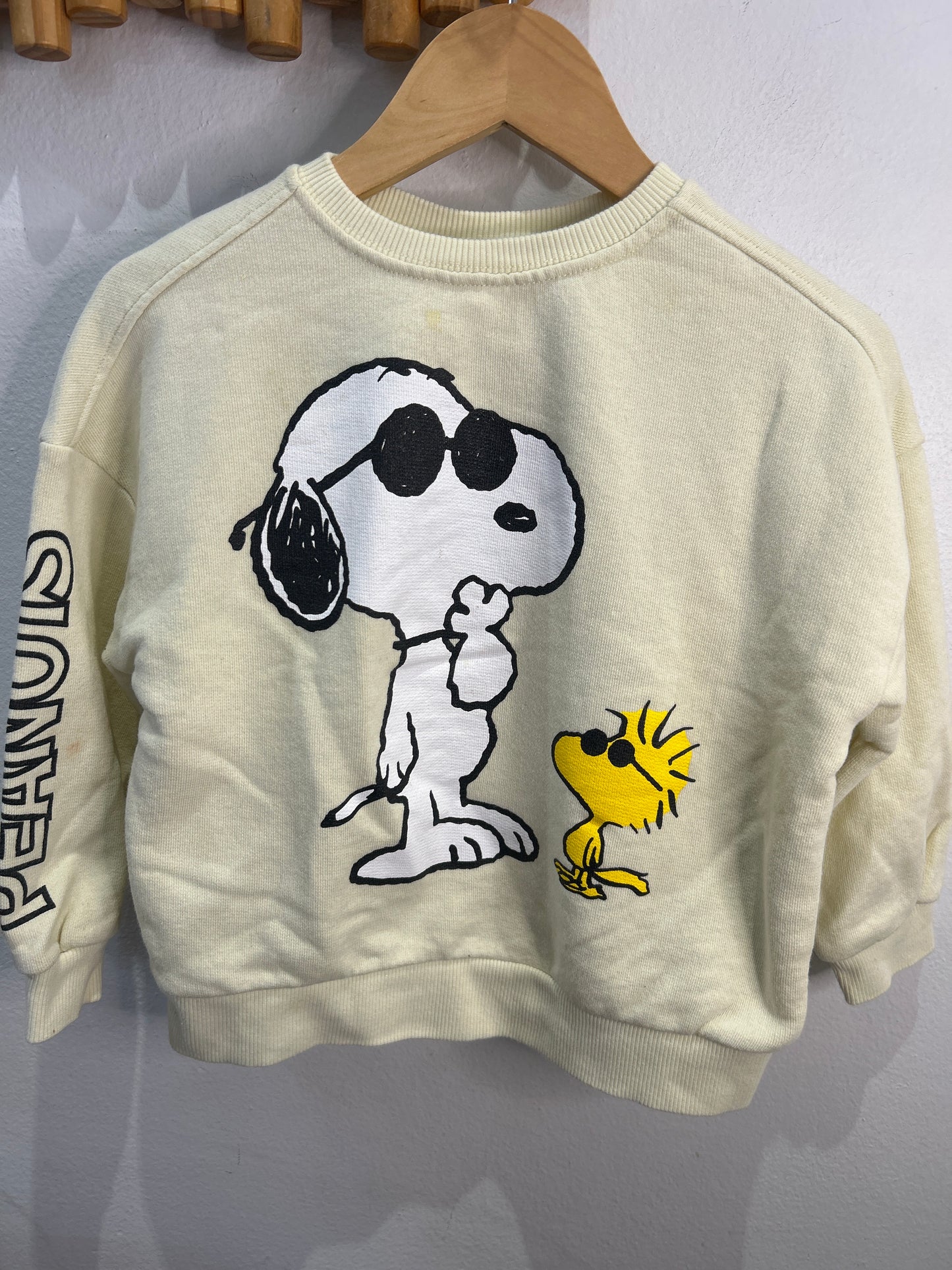 Snoopy butter yellow pullover 2-3y