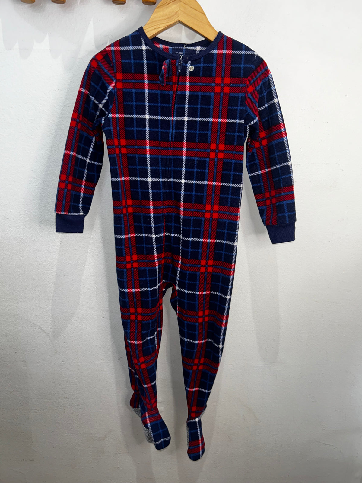 Blue and red plaid sleeper 2y
