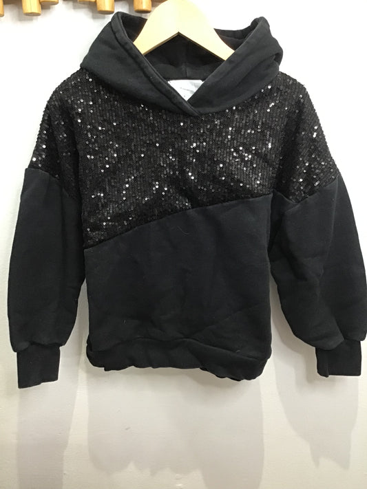 Black sparkly hoodie 7-9y