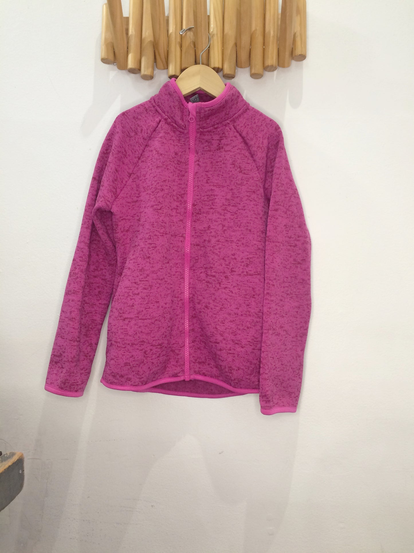 Pink fleece zip-up 7-8y