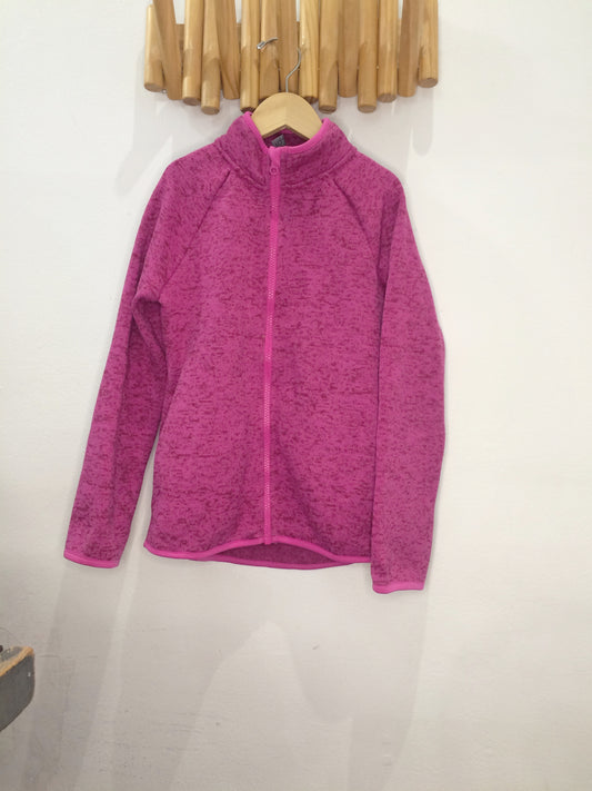 Pink fleece zip-up 7-8y