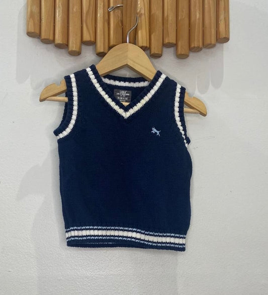 Blue sweater vest 6-9m