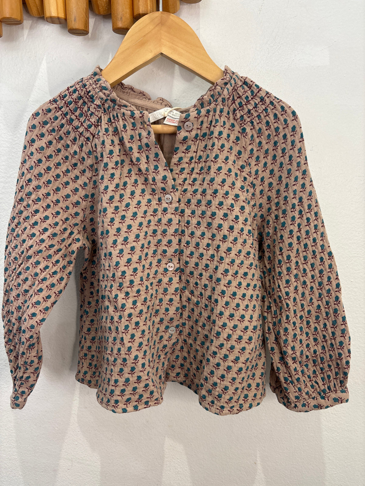 Brown floral blouse 3y NEW