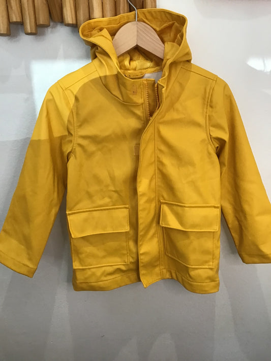 Yellow rainjacket 4y