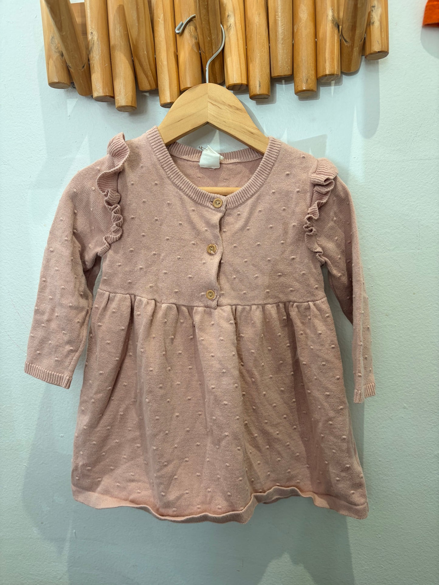 Pink nubby sweater dress 9-12m