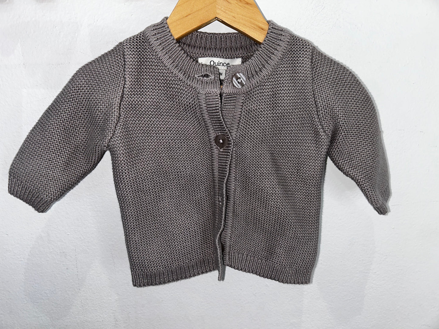Quince grey cardigan 0-3m