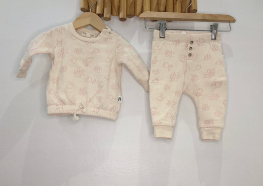 Pink drawings jogger set 3-6m