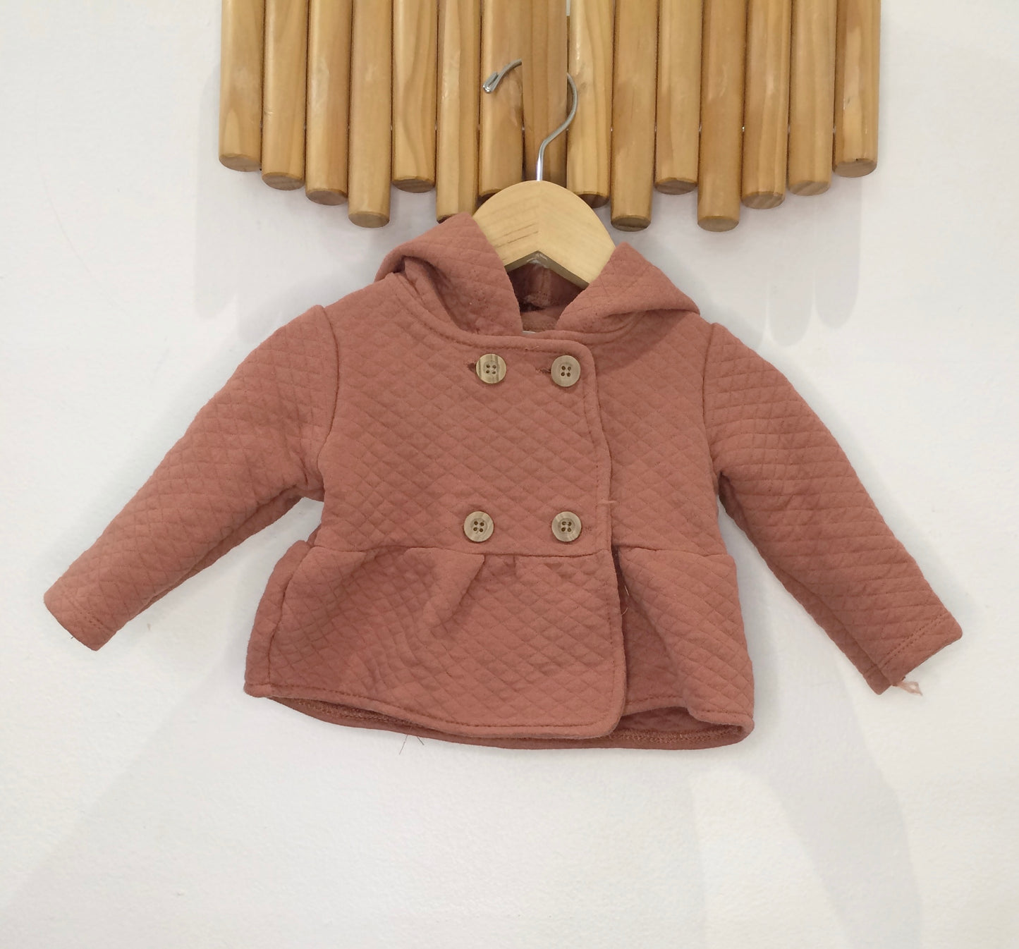 Brown double-breasted hoodie 6-9m