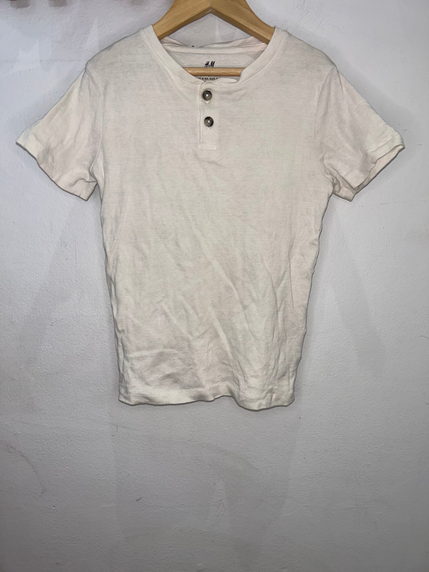 Cream henley 6-8y