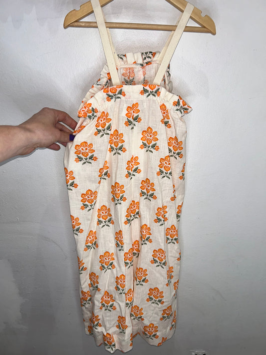 Orange flowers romper 5y NEW