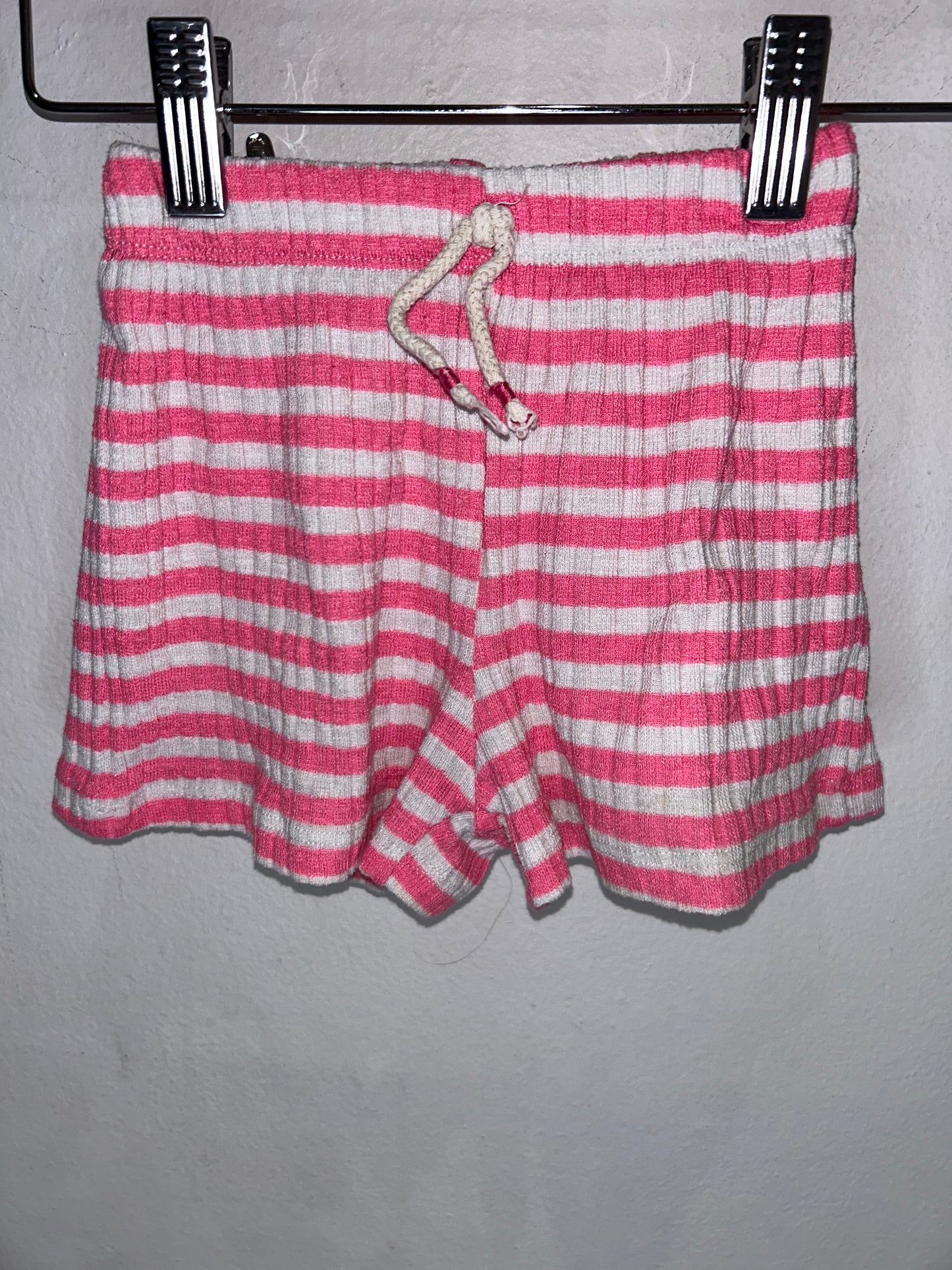 Pink Ribbed Shorts 2-3y