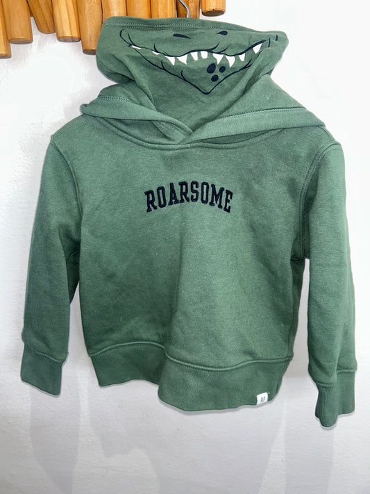 Roarsome green hoodie 2y