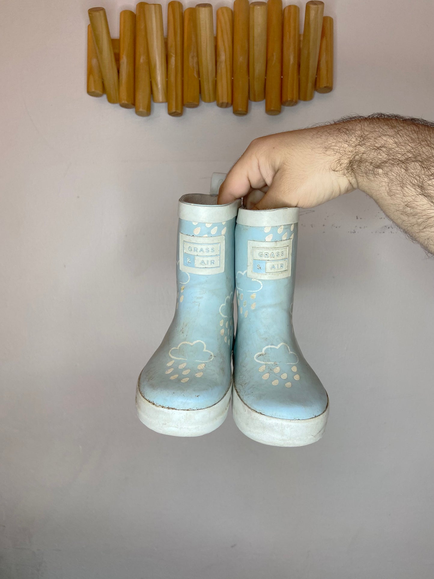 C6 Grass & Air baby blue rain boots