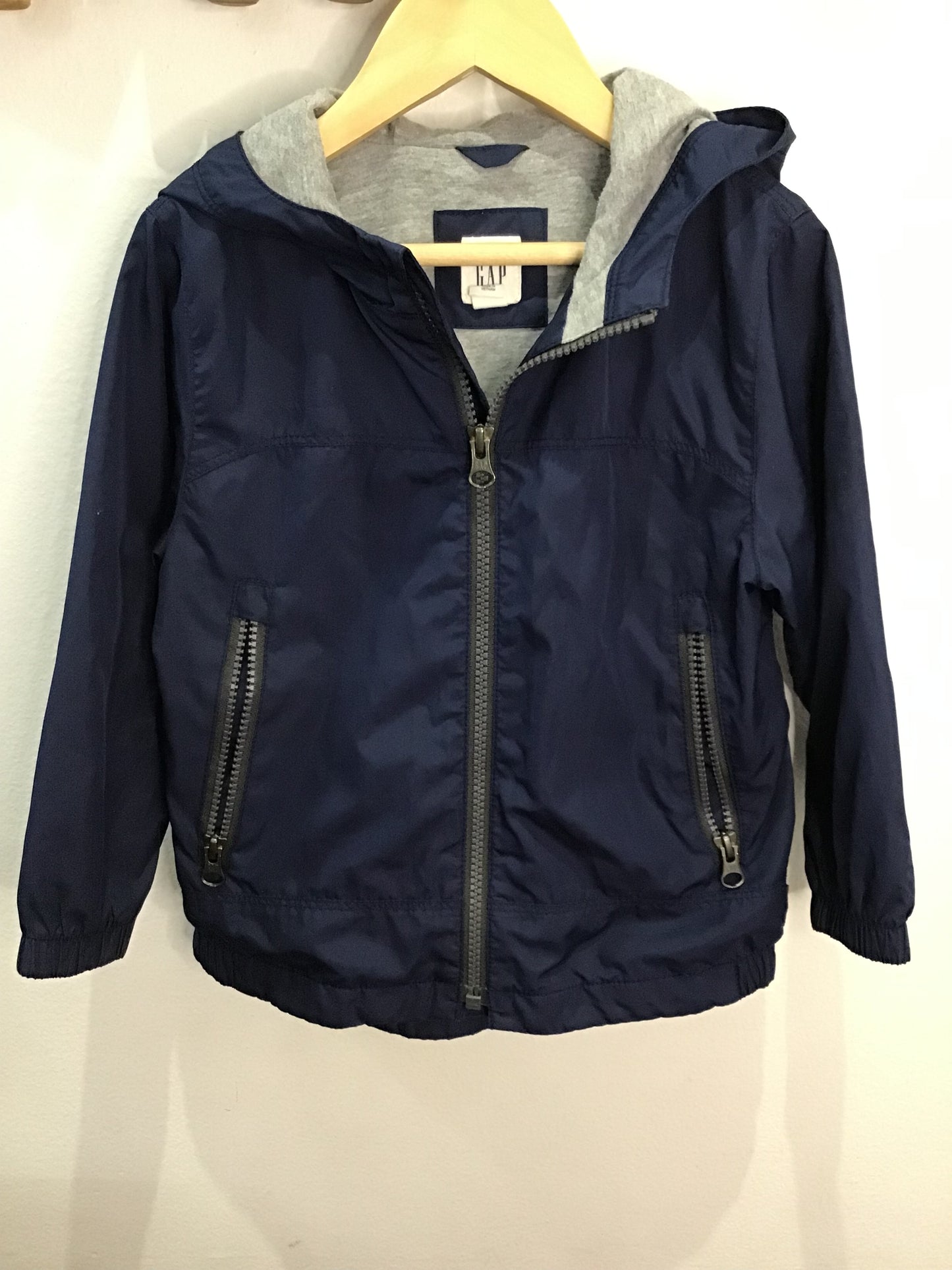 Blue cotton-lined rain jacket 3y