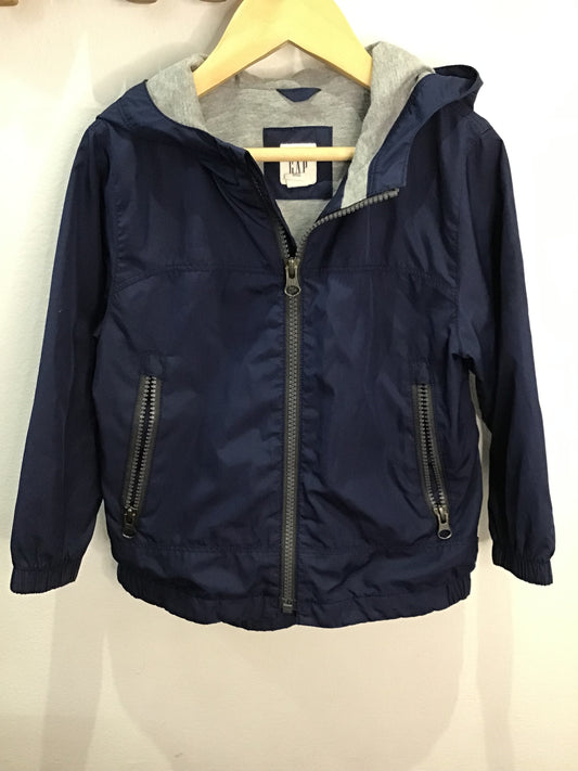 Blue cotton-lined rain jacket 3y