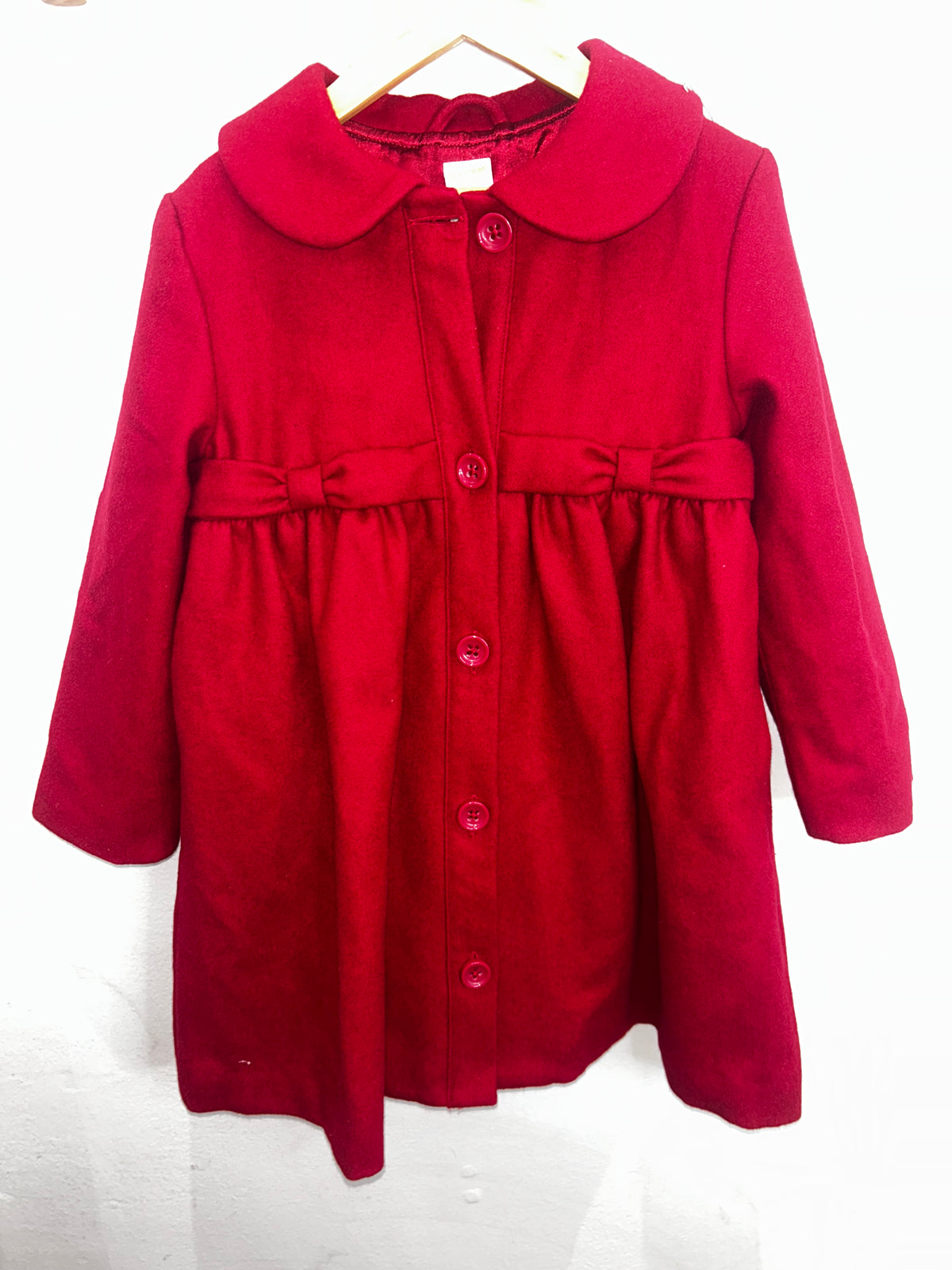 Red collared coat 4-5y