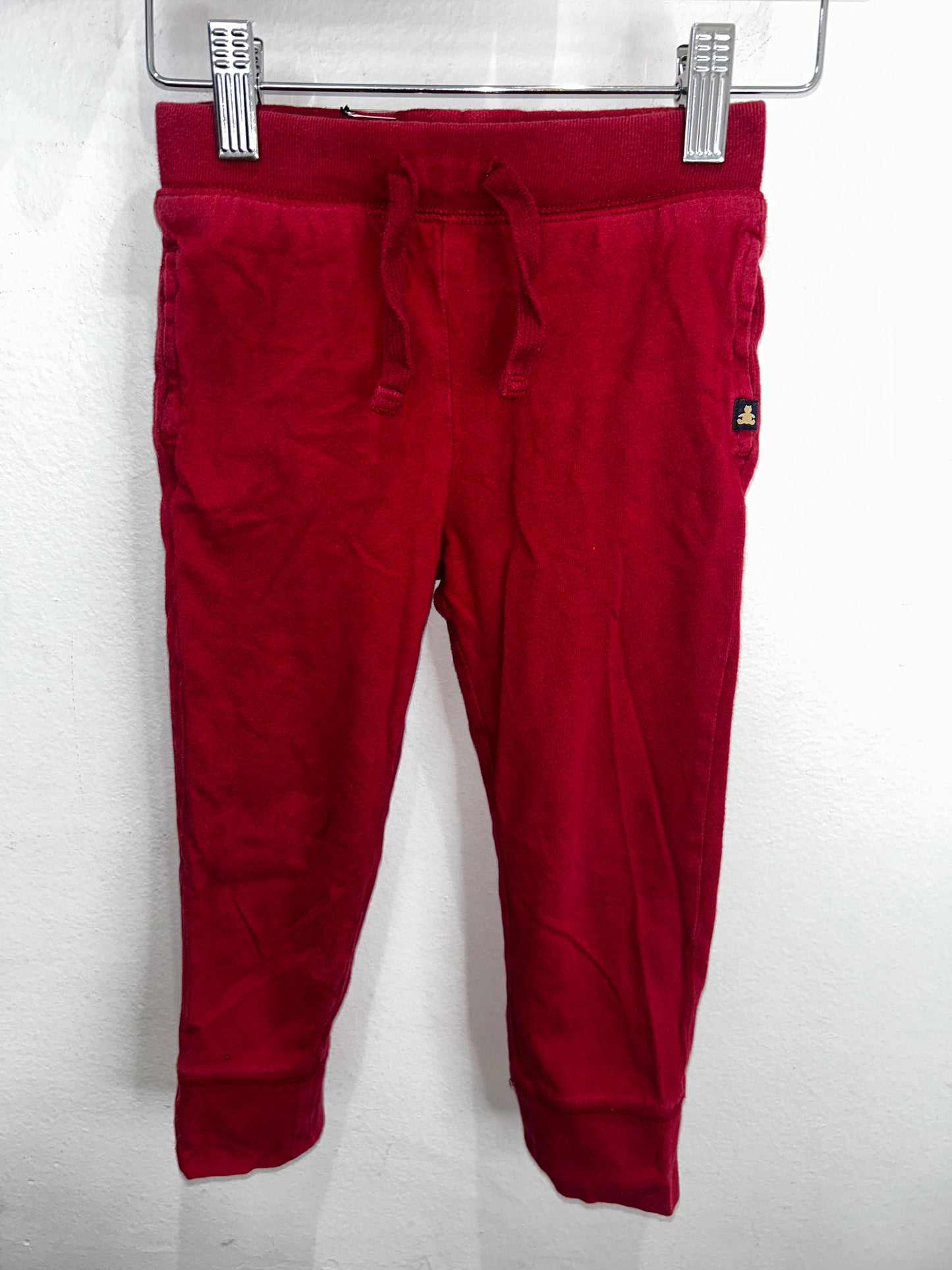Red cotton joggers 3y