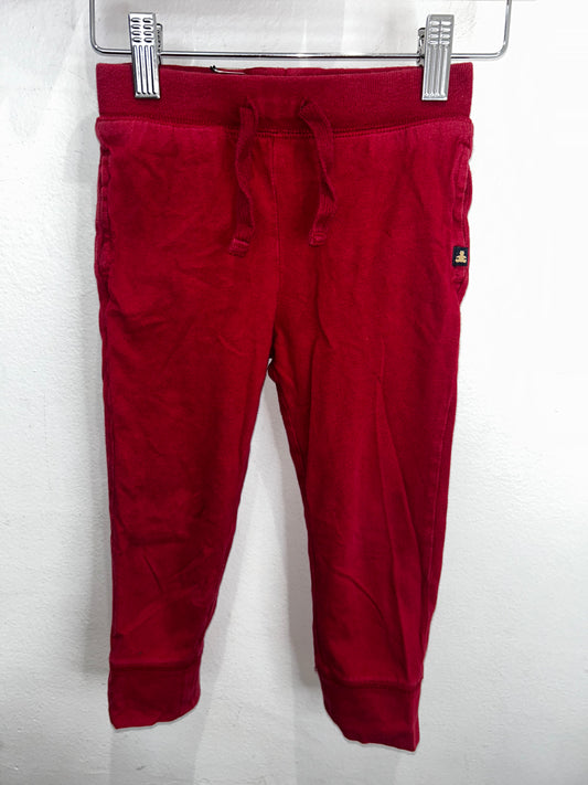 Red cotton joggers 3y