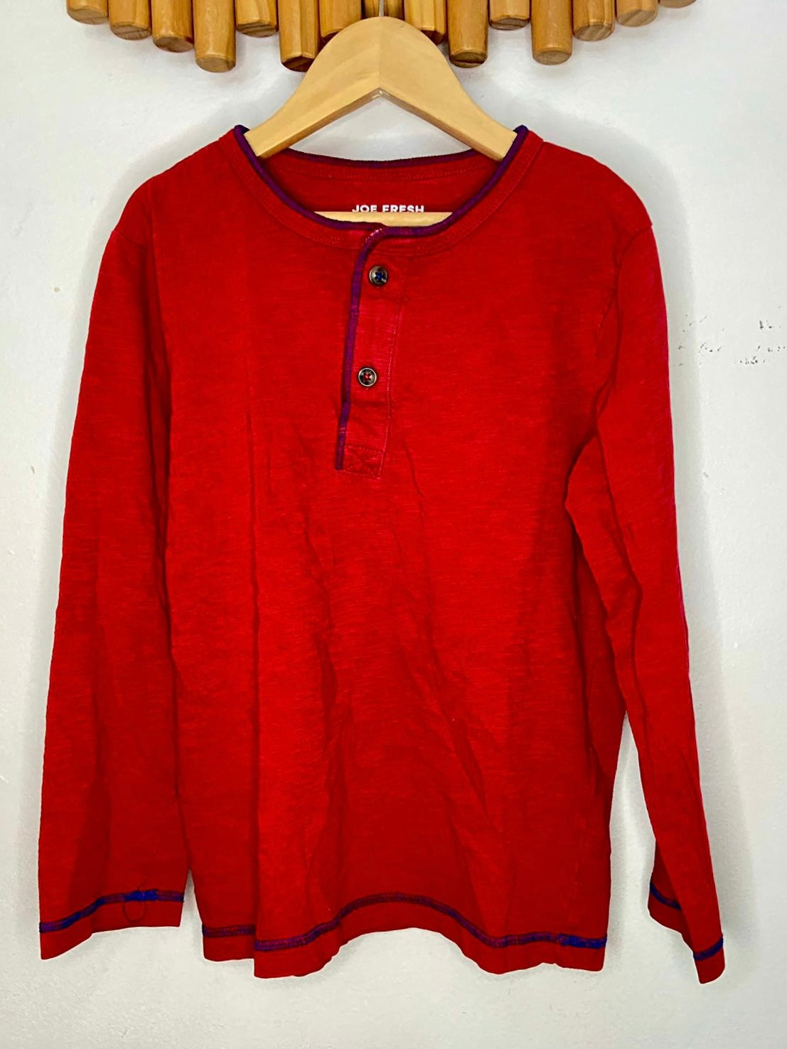 Red henley 7-8y