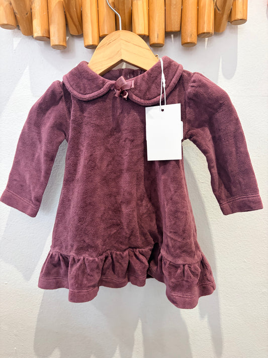 Mauve velvet dress 9-12m
