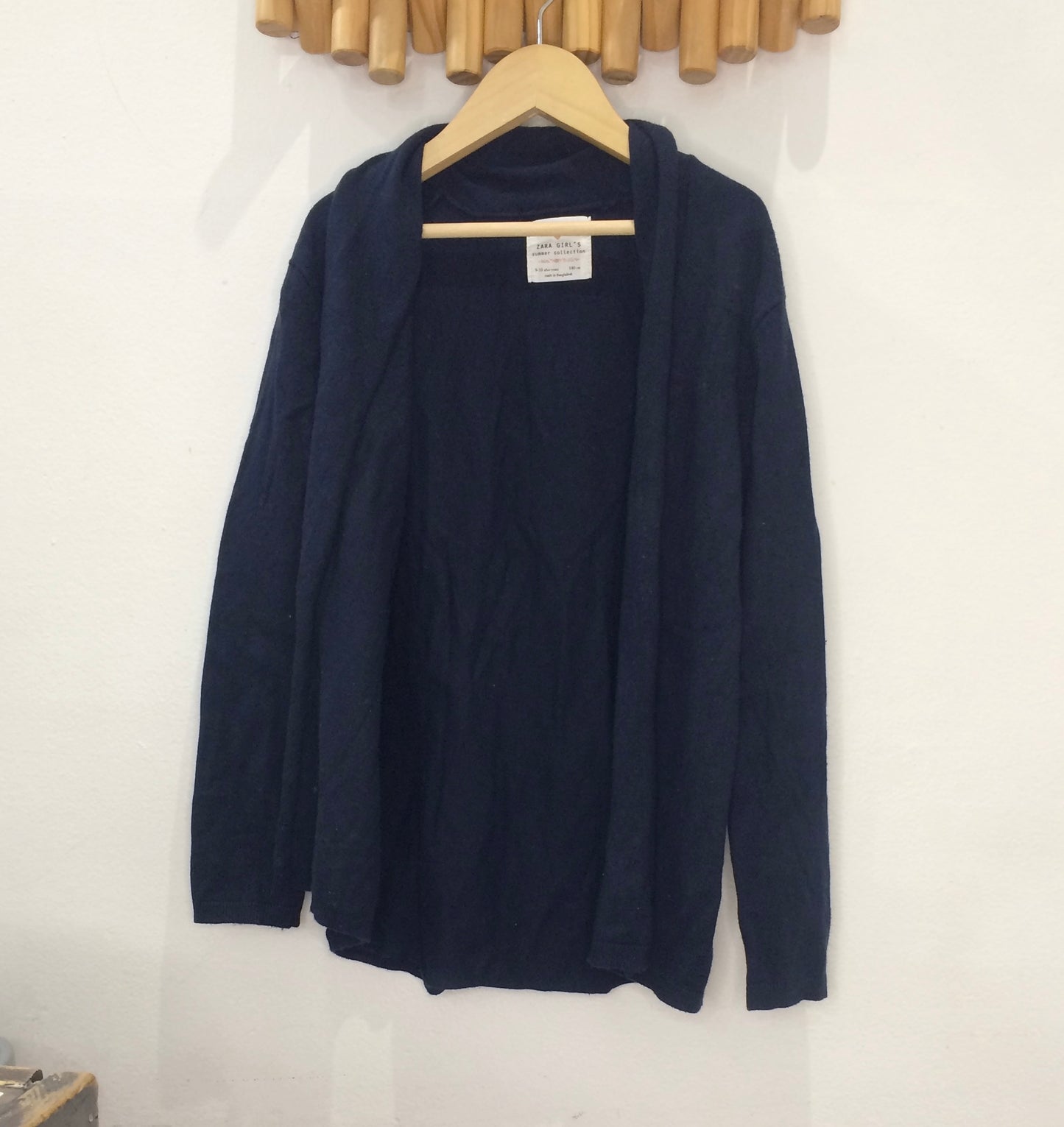 Navy open cardigan 9-10y