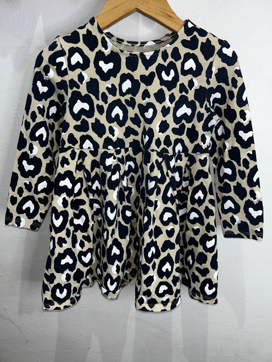 Heart leopard dress 2y