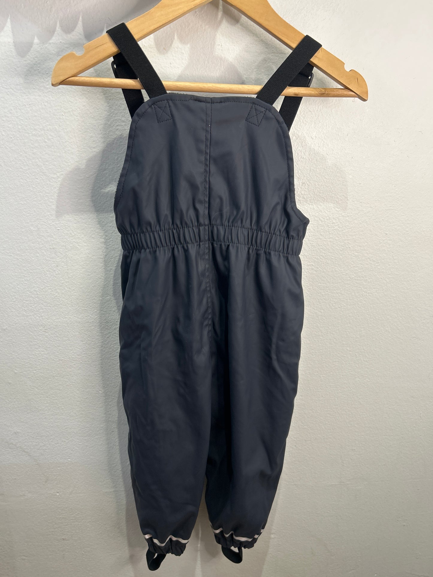Fleece lined navy rain romper 18-24m