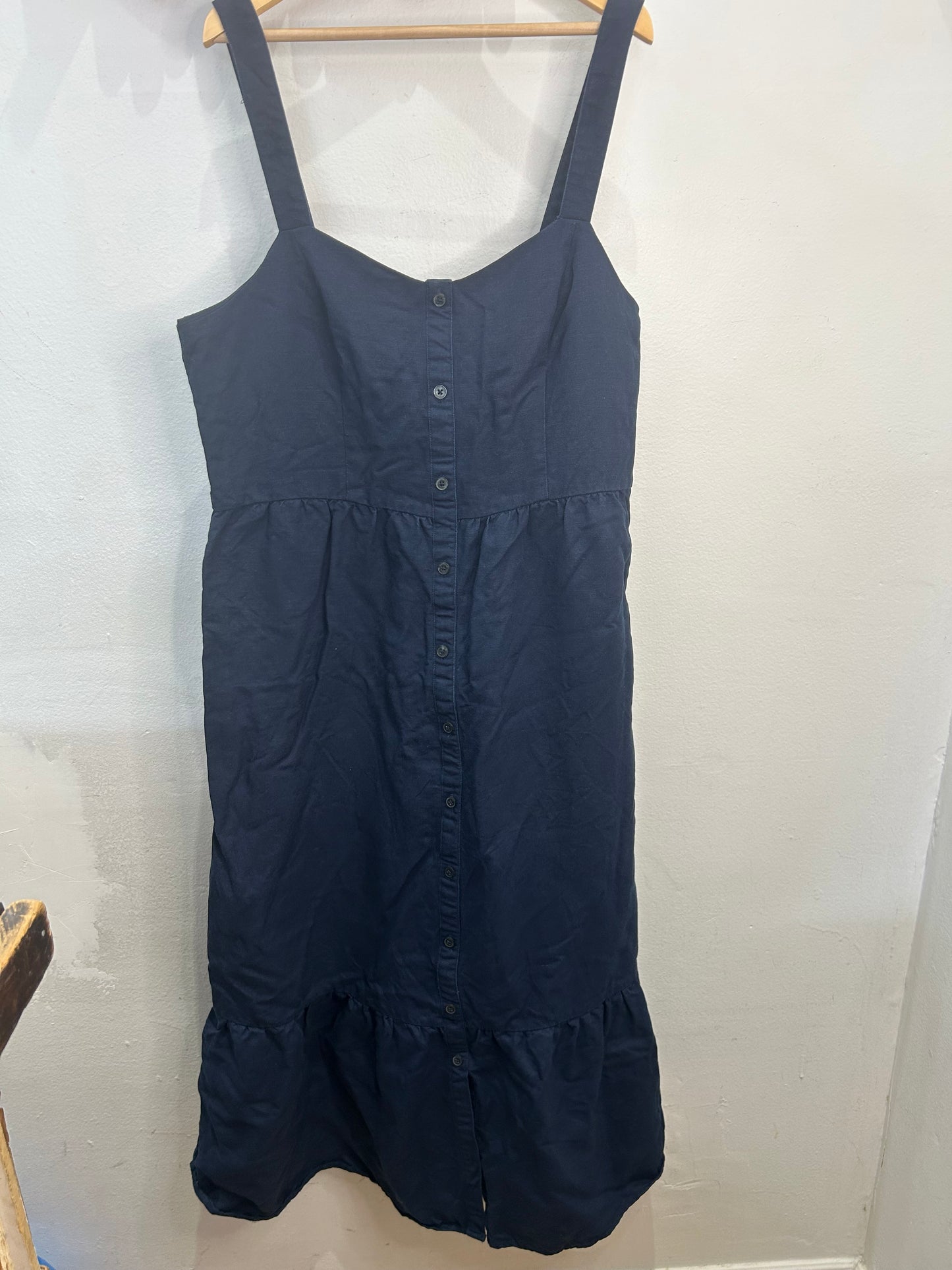 Frank and Oak blue linen blend dress- size L