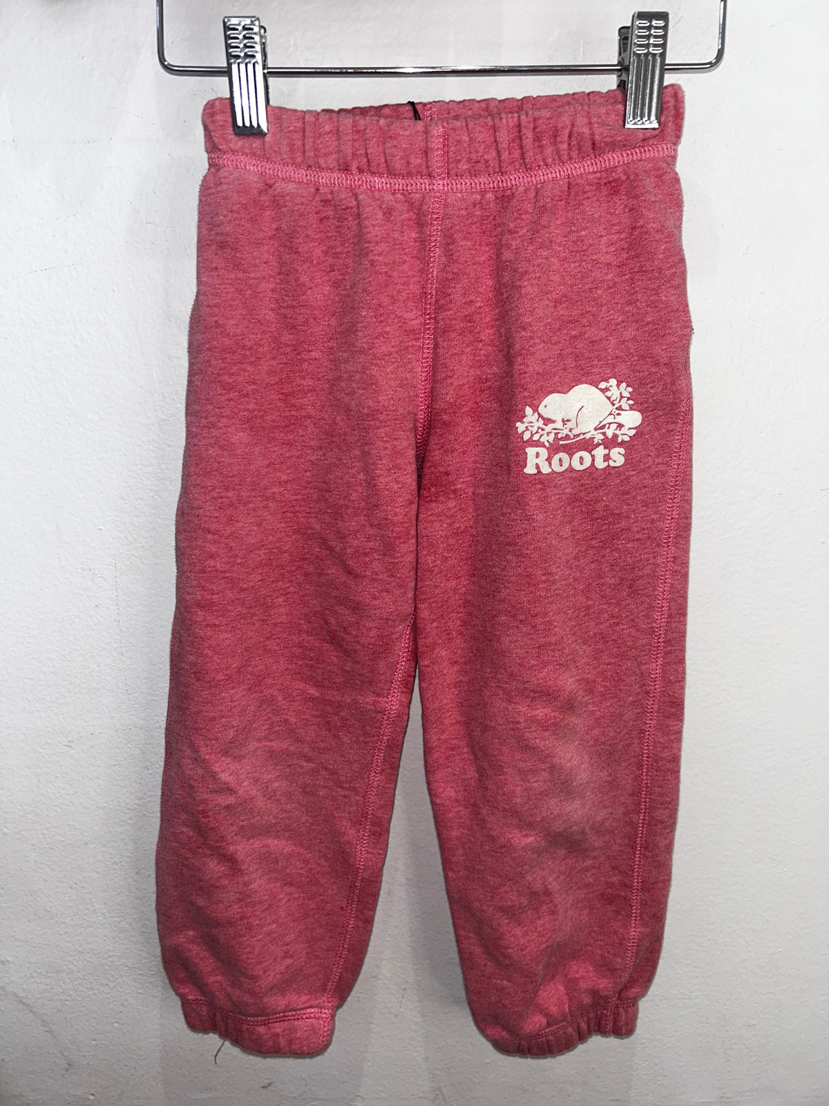 Roots peach joggers w bum print 4y