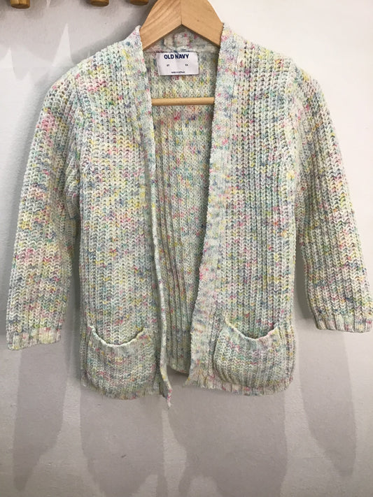 Soft pastel speckles cardigan 5y