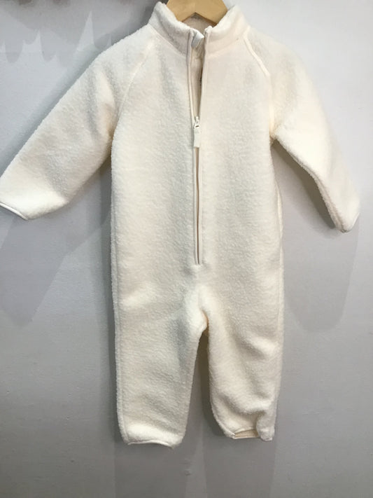 Romper cream fleece 9-12m NEW