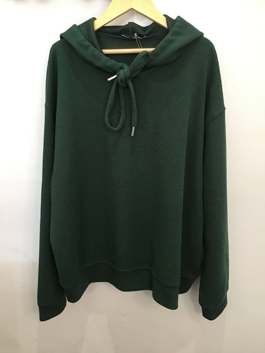 Green knit hoodie -size S